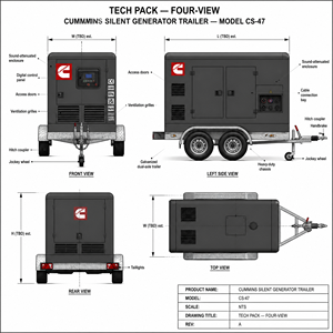Générateur diesel industriel Cummins 200 kW 250 kVA triphasé à châssis ouvert haute performance pour usine - Product Image 1