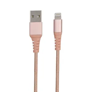 Alumínio Alloy Casing 5V 2.4A PVC Nylon Cabo USB para iPhone Cabo Mobile Phone IOS Data Charging Cable