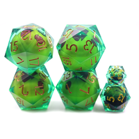 Pikachu vert coloré dés à led mobiles résine personnalisée tranchant 50mm surdimensionné D20 dés simples pour donjons et Dragons jeu de société