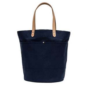 Nueva llegada de diseño de moda de alta calidad logotipo personalizado de color de algodón de lona Tote bolsos de hombro con asas de cuero marrón - Product Image 6