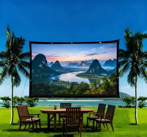 Pantalla de Proyección Portátil Plegable de 180 Pulgadas 16:9, Pantalla de Alta Definición Personalizable para Exteriores, Pantalla de Tela para Proyector de Cine al Aire Libre - Product Image 1
