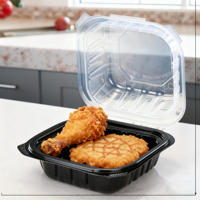 Coperchio a conchiglia pieghevole da 6x6 pollici in PP per alimenti, senza BPA, biodegradabile, riciclabile, senza PFAS, usa e getta, adatto al microonde