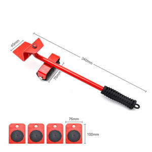 Alat pemindah pengangkat furnitur, alat bantu pengangkat furnitur tugas berat dengan batang roda dan alat Transport perabot bergerak 5 buah/set - Product Image 5