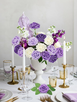 25 roses artificielles avec tiges, parfaites pour les bouquets de mariage, de demoiselles d'honneur, les centres de table et la décoration florale à la maison
