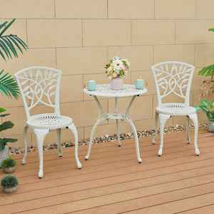 Ensemble de salle à manger <span class=keywords><strong>en</strong></span> <span class=keywords><strong>fer</strong></span> <span class=keywords><strong>forgé</strong></span> pour terrasse extérieure Ensemble de <span class=keywords><strong>table</strong></span> et chaise <span class=keywords><strong>en</strong></span> métal moulé d'aluminium Ensemble de jardin Ensemble de bistro - Product Image 3