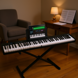 D0100HAD2VG Piano portable pliable 88 touches, clavier MIDI Bluetooth noir pour performance musicale - Product Image 2