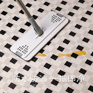 Tapis de sol en cuir pour cuisine, motif géométrique, rectangle, imperméable, antidérapant, résistant aux taches, PVC, usage en cuisine - Product Image 3