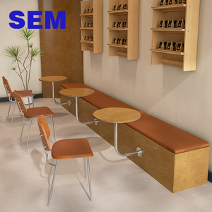 Sofás de Madera Maciza SEM para Cafetería, Juego de Mesa <span class=keywords><strong>y</strong></span> Sillas de Acero Inoxidable <span class=keywords><strong>y</strong></span> Madera Contrachapada Marina para Restaurante/<span class=keywords><strong>Bar</strong></span> - Product Image 5
