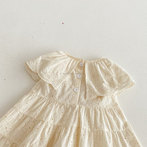 Vestido de Princesa de Verano para Niñas D2833, 100% Algodón, Cuello Redondo, Estampado, Manga Corta, Minifalda, Ropa Infantil - Product Image 2