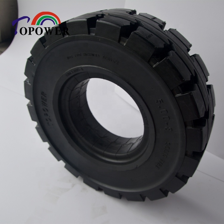 2025 New Style Wear Resistant Solid Rubber Tire 5.00-8 16x6-8 18x7-8 6.00-9 6.50-10 7.00-9 Various Size Available