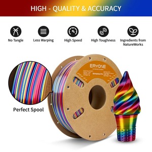 Filament d'impression 3D <span class=keywords><strong>ERYONE</strong></span> PLA <span class=keywords><strong>Silk</strong></span> Twist Rainbow Premium Brillant 1KG Multicolore Matériau d'impression 3D à fort trafic - Product Image 6