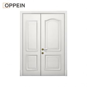 OPPEIN阿里巴巴现代门同步市场柚木大门设计木质中国固体防水平面设计定制 - Product Image 5