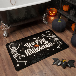 Alfombra decorativa de calavera de Halloween, rectangular, de tierra de diatomeas, para baño, fácil de limpiar - Product Image 1