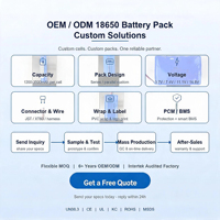 Paket Baterai LiCoO2 Lithium-ion Cair Isi Ulang Oem 18650 2-20Ah 3.7V 1000 Siklus -20-60C untuk Peralatan Audio Robot