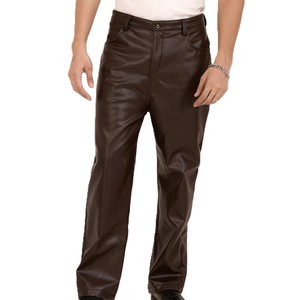 Nuevos Pantalones de Cuero para Hombre, Rectos, Lisos, en Colores Personalizados, Formales, para Exteriores, Impermeables, Ecológicos y Ligeros, en Oferta - Product Image 2