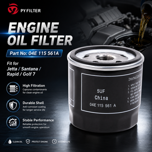 Filtro de Aceite al por Mayor Poyou 04E115561 para VW Audi <span class=keywords><strong>Skoda</strong></span> Seat, Piezas de Auto OEM ODM, Logotipo Personalizado, Listo para Exportación, <span class=keywords><strong>Nuevo</strong></span> con 12 Meses de Garantía - Product Image 1