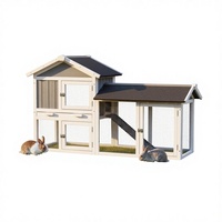 Cage à lapins moderne en bois avec plateau de nettoyage facile, imperméable, respirante, écologique, toutes saisons