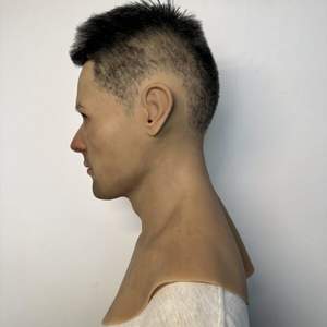 Máscara de Cabeza Masculina de Silicona Realista de Alta Elasticidad, Accesorio para Películas, Material Suave, Cabello Injertado a Mano, Reutilizable para Hombre - Product Image 4