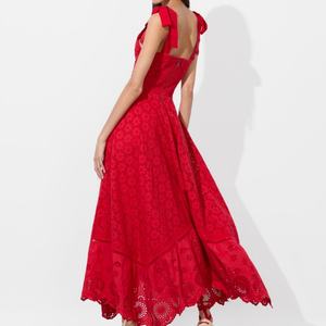 เดรสออกงานสีแดงทรงหลวมแบบสายเดี่ยว ดีไซน์ใหม่ทันสมัย คุณภาพสูง สำหรับผู้หญิง - Product Image 2