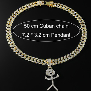2026 Hot Selling Cute Cartoon Design Pendant Geometric Necklace <b>Cuban</b> <b>Link</b> <b>Chain</b> Men's Necklaces Fashion Jewelry Wholesale - Product Image 5
