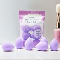 Éponge de maquillage sans latex, 6 pièces/lot, 6*4cm, pour application sèche et humide, forme goutte d'eau, à bords biseautés, emballage personnalisé