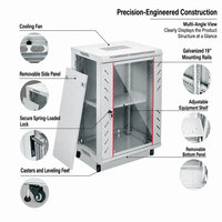 Armoire réseau murale SAIL TOOL 6U-15U en acier laminé à froid SPCC de 19 pouces pour serveur, routeur, commutateur, CCTV, télécommunications