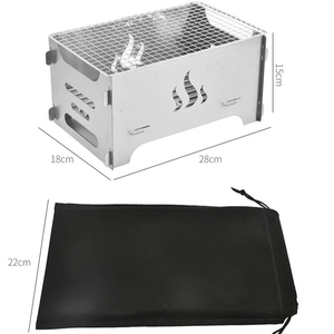 Parrilla Portátil <span class=keywords><strong>de</strong></span> Acero Inoxidable con Bolsa <span class=keywords><strong>de</strong></span> Almacenamiento, Pequeña Parrilla Plegable <span class=keywords><strong>de</strong></span> Carbón <span class=keywords><strong>para</strong></span> Acampar, <span class=keywords><strong>para</strong></span> Cocinar al Aire Libre y Barbacoa - Product Image 3
