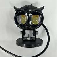 Feux de moto, design hibou, projecteurs de moto, mini phares antibrouillard/de conduite, phares auxiliaires LED pour moto, 3 couleurs