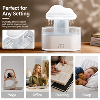 Humidificateur diffuseur d'arômes Nuage de pluie transfrontalier, best-seller, en forme de goutte de pluie, capacité 0,5L, bruit blanc, éclairage LED coloré