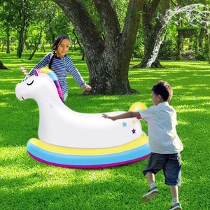 Grande flotteuse gonflable licorne avec pulvérisateur d'eau pour fête de jardin et divertissement des enfants - Product Image 4