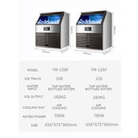 Mini fabricante de hielo cuadrado de cubo de mesa de gran capacidad comercial reutilizable con compresor Emerson 220V