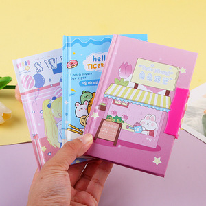 Fournitures de papeterie étudiant coloré Mini dessin animé mignon journal carnet de notes Journal Agenda mot de passe cahier - Product Image 3