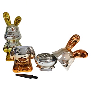 Broyeur à fumée en métal en forme de lapin, double couche, électroplaqué - Product Image 3