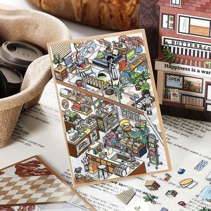 5 tờ/gói dán phong cảnh 2.5D ngôi nhà nhỏ của tôi thu nhỏ thế giới phiên bản thứ 10 tự làm cảnh máy tính xách tay giảm căng thẳng cắt dán - Product Image 4