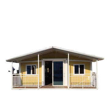 20ft 40ft Prefabricated Steel Tiny Home 2 Bedrooms 1 Bathroom Portable Kitchen Triangular Roof Balcony Hospital Office Building