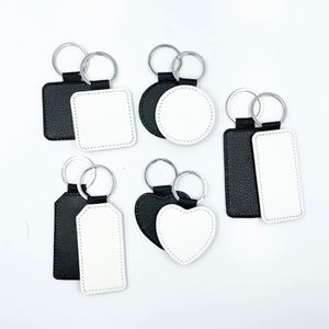 <b>Custom</b> Shape Festival Promotion Gifts Keyring Wholesale Sublimation White Blank Pu Leather Hanging Ornament Decoration <b>Keychain</b> - Product Image 4