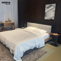 Lit moelleux en bois massif NORYA avec cadre en chêne, moderne, modulaire, personnalisable, taille king, meubles de chambre écologiques