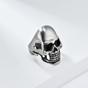 Skull <b>Titanium</b> Steel <b>Ring</b> For Men Gold Black Silver Color Punk Jewelry Gift Fashion <b>Rings</b> - Product Image 4
