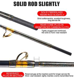 1.8m 2.1m 2.4m 2.7m cannes à pêche robustes 1.5/2 Sections 300-400 # Max Pull 42kg pour <span class=keywords><strong>la</strong></span> pêche à <span class=keywords><strong>la</strong></span> traîne en haute <span class=keywords><strong>mer</strong></span> et <span class=keywords><strong>la</strong></span> pêche au gros - Product Image 4