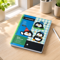 Carnet spirale A4 motif chat noir mignon, 120 feuilles, papier ligné et quadrillé détachable, fournitures scolaires en gros