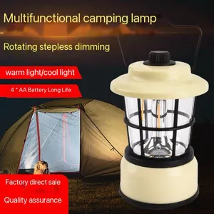Atmosphere Light For Camping Lantern Retro Led Camping Light Vintage Outdoor Portable Tent Camping Lantern Light Use 4*AA