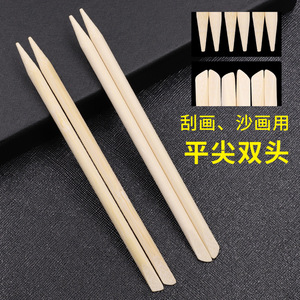 Manufacturer supplies bamboo DIY scratch paintbrushes, bamboo <b>brushes</b>, bamboo sticks, colored <b>round</b> sticks, and creative - Product Image 1