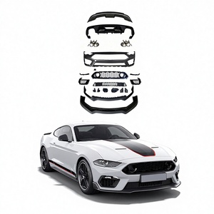 อุปกรณ์ตกแต่งรถยนต์ MAISALUN สำหรับ <span class=keywords><strong>Ford</strong></span> <span class=keywords><strong>Mustang</strong></span> ปี 18-21 อัพเกรดเป็นกันชนหน้าสไตล์ Mach-1 พร้อมดิฟฟิวเซอร์หลัง วัสดุ PP ชุดแต่งรอบคัน - Product Image 1