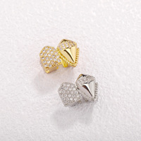Grillz Dentaire Crocs Or avec Diamants en Plaqué Or 18 Carats Laiton Métal Oxyde de Zirconium pour Hommes