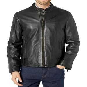 Produit Original Tendance : Blouson de Motard en Cuir à Manches Longues pour Homme, Col Montant, Imperméable et Coupe-Vent, Hiver, Inspire Apparel - Product Image 1