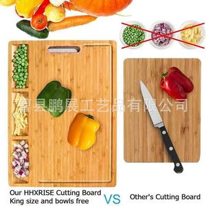 Tabla de cortar de madera rectangular multifunción para cocina, tabla de cortar para frutas y verduras, madera maciza - Product Image 4
