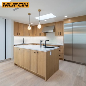 Gabinetes de Cocina Estilo Shaker Delgados de Roble Blanco Americano, Muebles Personalizados para Isla de Cocina, Gabinetes de Cocina de Madera Maciza con Chapa, Diseño 3D Gratuito - Product Image 3