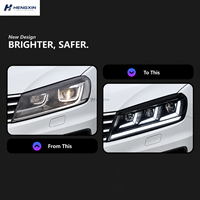 Ensemble de phares de projecteur (2 pièces) pour Volkswagen Touareg 2015-2018 avec feux de jour (DRL), clignotants, feux de route et feux de position Angel Eye