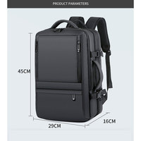 Mochila para Portátil Unisex de Gran Capacidad (20-39L), con Paneles de Oxford, Poliéster y Nailon, Cierre de Cremallera, Diseño Moderno, Anti-Robo, Puerto de Carga USB Inteligente