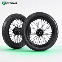Kit de roues Supermoto pour Sur-Ron Ultra Bee 17'' avec moyeu en aluminium CNC 7075, haute résistance, anodisé dur, anti-corrosion, jeu de pneus route